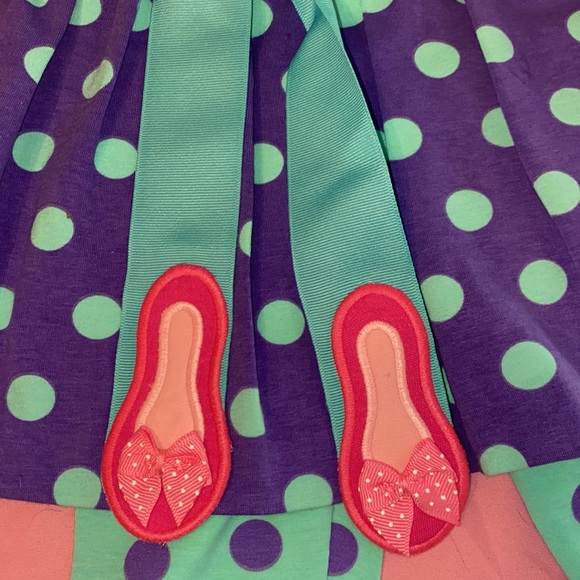 Purple and light blue polkadot a two piece - Picture 2 of 3